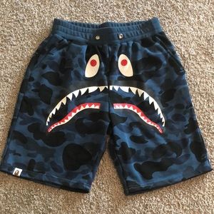 Bape Blue Camo Shark Men Shorts